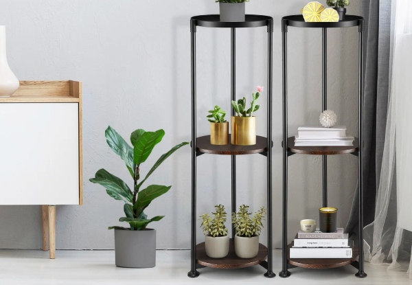 Multi-Shelf Pot Plant Metal Stand with Plywood Layers - Two Options Available