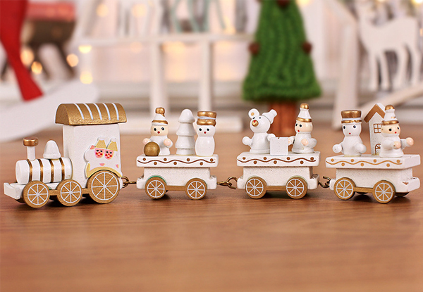 Christmas Wooden Train Decoration - Three Colours Available