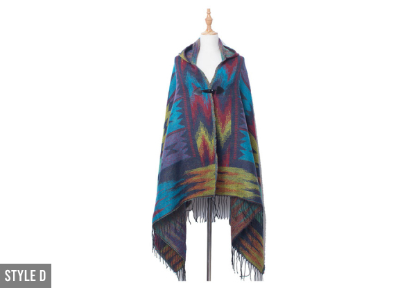 Bohemian Hooded Cape - Six Styles Available