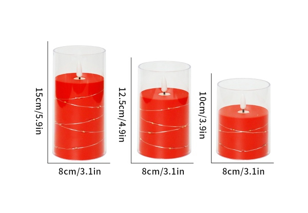 Three-Pieces Flameless LED Candle Lights Set - Available in Three Styles & Options for Two-Set