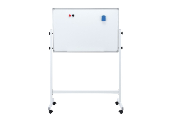Double-Sided Adjustable Magnetic Whiteboard with Lockable Caster