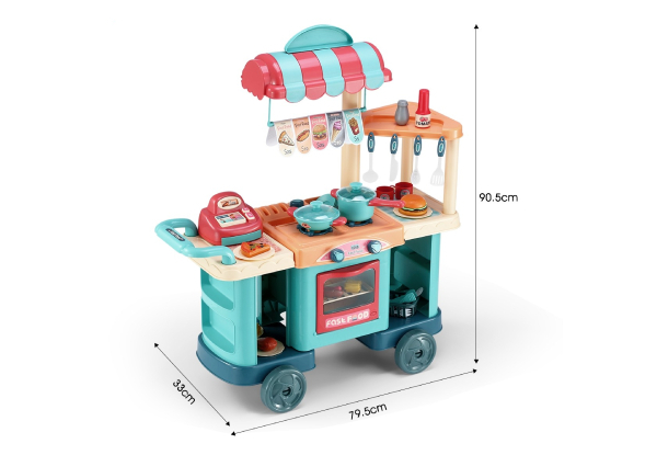 60-Piece Kids Toy Kitchen Set