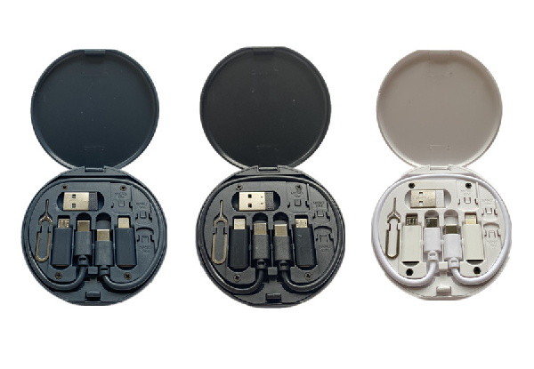 Fast Charging Data Cable with Storage Set - Available in Three Colours & Option for Two-Pack