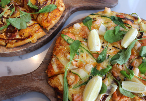 Two Burgers or Pizza Mains for Two People in Britomart incl. Car Parking