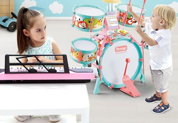 Kids' Jazz Musical Instrument Drum Play Set