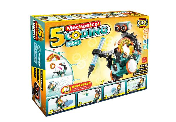 Five-in-One JCM Mechanical Robot Toy