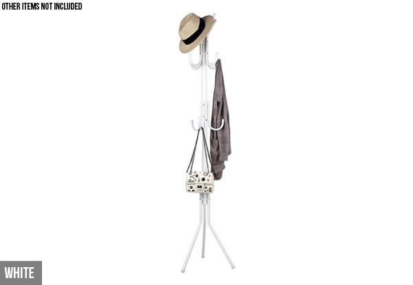 12 Hook Metal Hat & Coat Stand - Two Colours Available