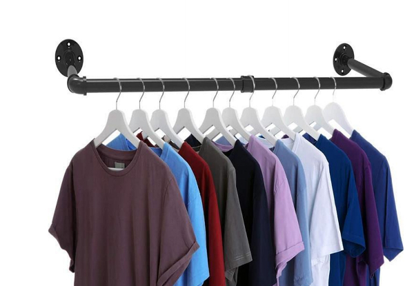 Industrial Wall Mounted Clothes Rack - Option for Two-Pack