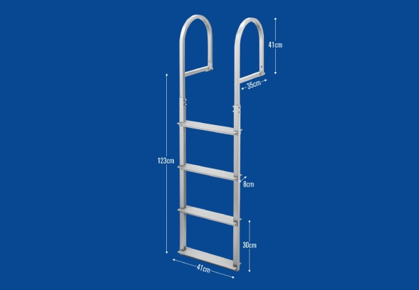 Four-Step Non-Slip Removable Safety Handrail Dock Ladder