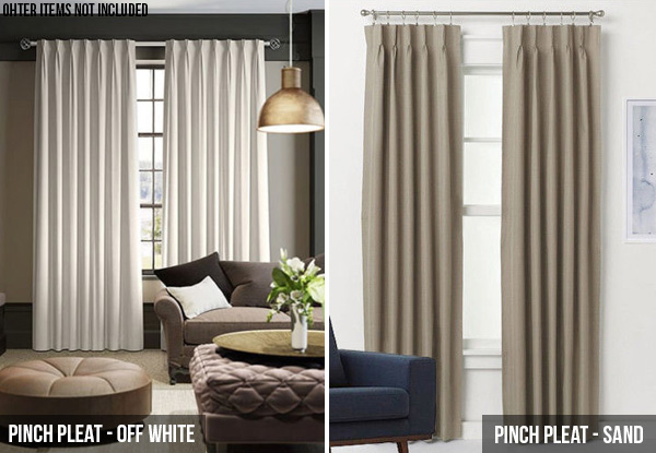 Blackout Eyelet or Pinch Pleat Ready Made Curtains - Three Sizes & Six Colours Available