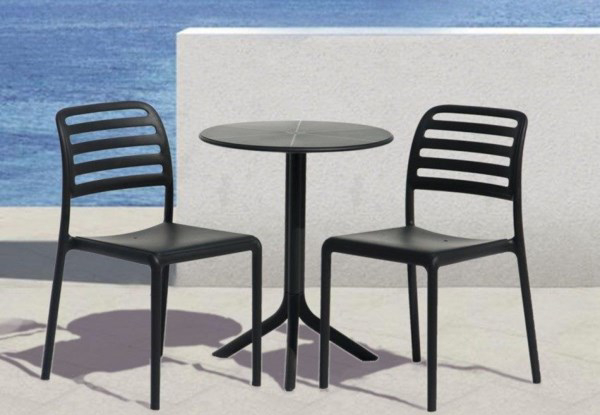 100% Recyclable Balcony Table & Chair Three-Piece Set - Three Colours Available