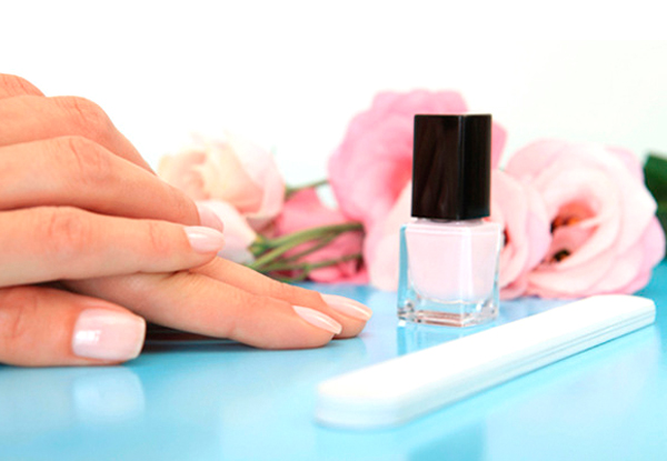 Deluxe Manicure & Spa Pedicure - Option for a Full Set of Acrylic Nails