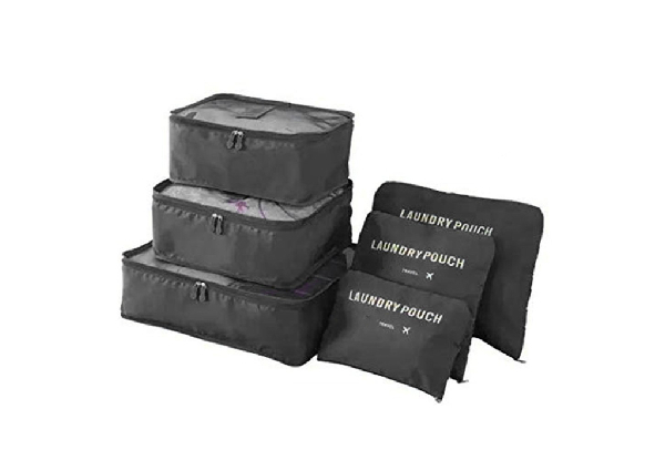 Six-Piece Travel Organiser Bag - Available in Four Colours