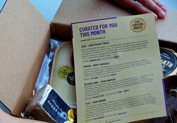 Three-Month Cheese Box Subscription incl. Four New Zealand Artisan Cheeses