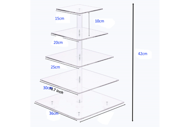 Acrylic Cake Display Stand with LED String Lights - Two Options Available