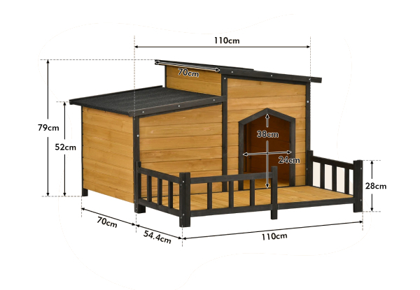 WoodenXX-Large Dog House with Openable Roof