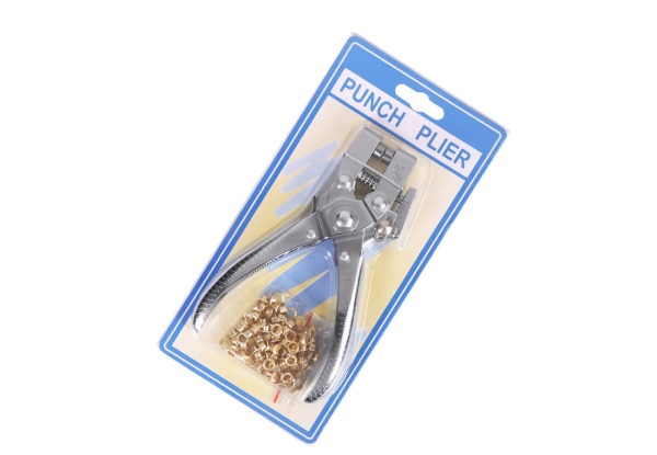 Hole Punch Plier incl. 100 Gold Eyelets Pieces