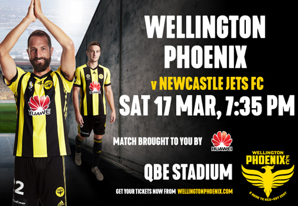 48-HOUR SALE: General Admission Ticket to Wellington Phoenix vs. Newcastle Jets at QBE Stadium, Auckland – Saturday 17th March 2018, 7:35pm (Booking & Service Fees Apply)