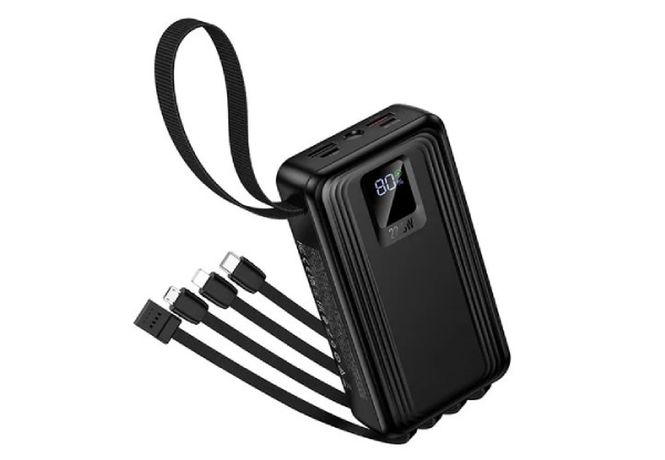 Titan PowerUp 20000mAh 22.5W Power Bank with 4 Built-In Cables