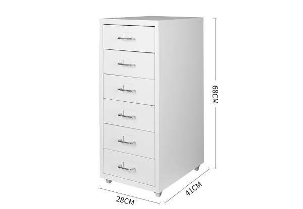 Levede Five-Drawer Office Steel Storage Cabinet - Available in Four Colours & Option for Six-Drawer