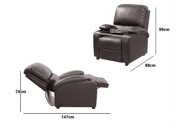 Push Back Recliner with Cup Holder