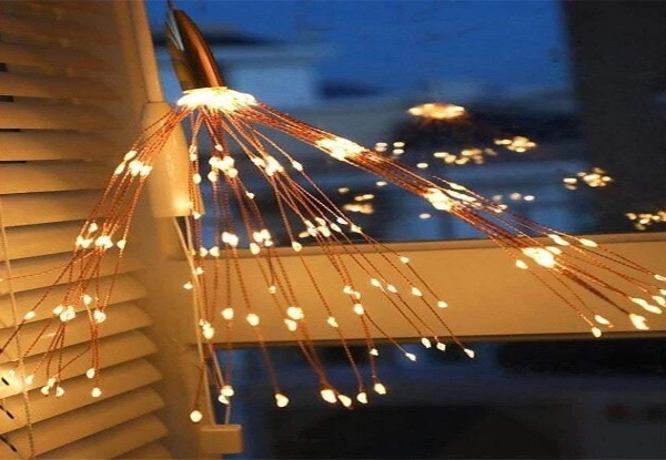 Solar String Starburst Fireworks Garden Light - Two Colours & Two Sizes Available
