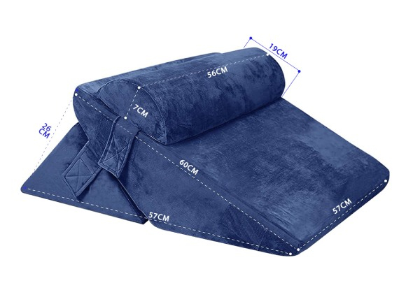 Bed Memory Foam Wedge Pillow Set - Two Colours Available