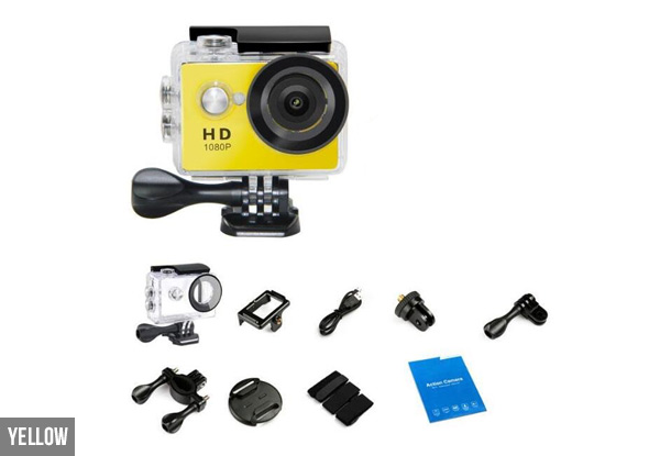 Full HD Waterproof Action Camera - Five Colours Available with Free Metro Delivery