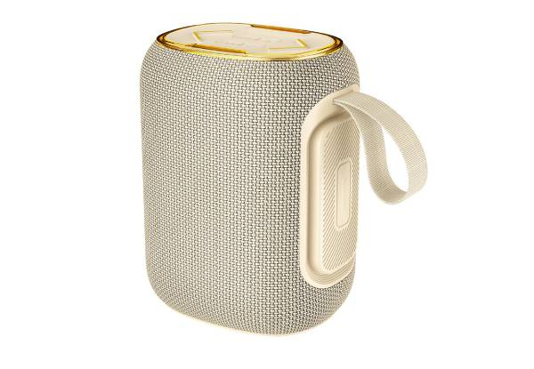 Hoco 10W LED Bluetooth Speaker with Multi-Mode Playback - Beige/White
