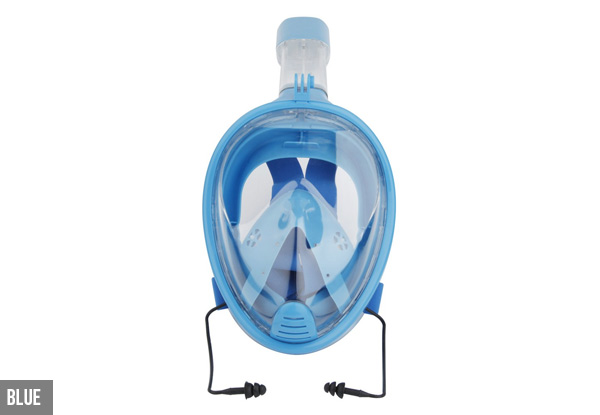Full Face Snorkeling Mask with Ear Plugs - Three Colours & Two Sizes Available