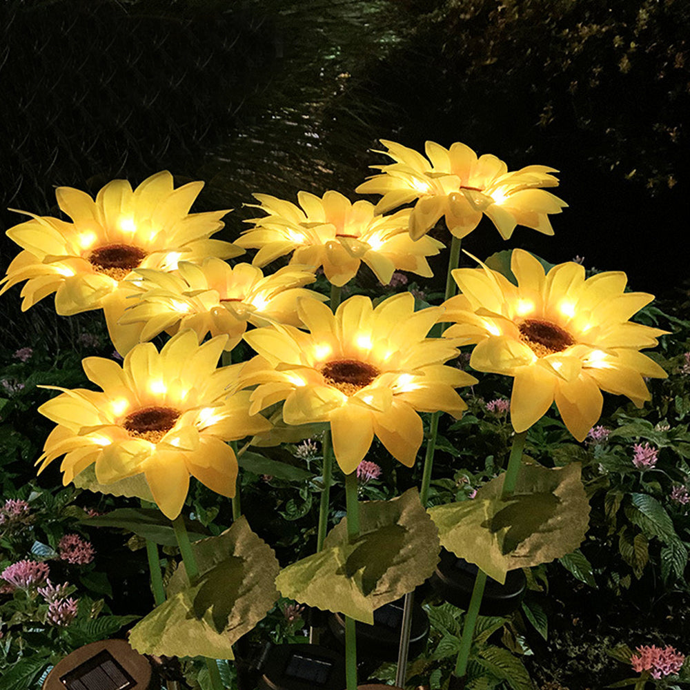 Solar Sunflower Garden Light