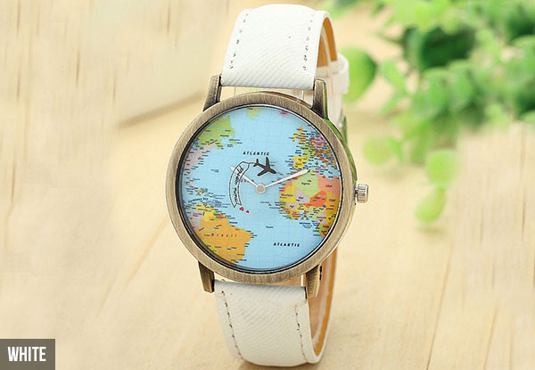 Globe Travel Watch - Five Colours Available with Free Delivery