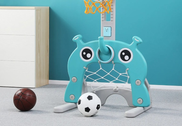 Five-in-One Kids Basketball Hoop Stand Set