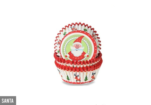 100-Pack Christmas Cup Cake Cups - Four Options Available