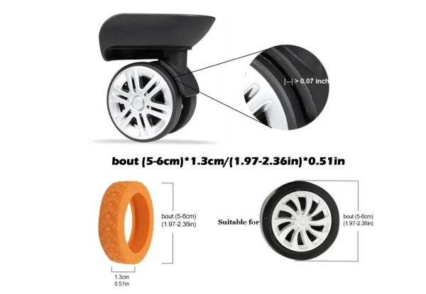 Eight-Piece Luggage Wheel Protector Noise Reducer - Four Colours Available