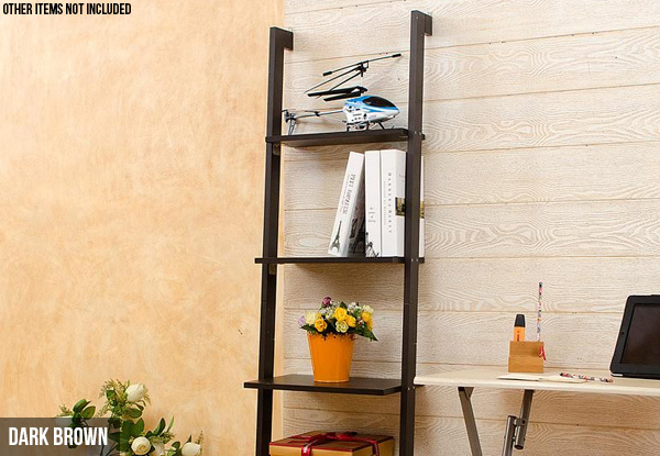 Four-Tier Leaning Ladder Bookshelf - Two Colours Available