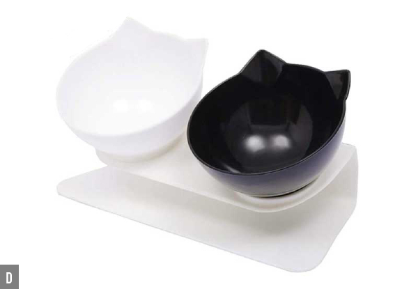 Double Elevated Tilted Cat Bowls with Raised Stand - Five Options Available