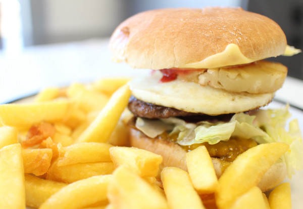 Two Burgers & a Scoop of Chips - Option for Four Burgers & Two Scoops of Chips
