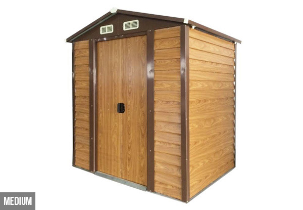 Wood Grain Look Steel Shed • GrabOne NZ