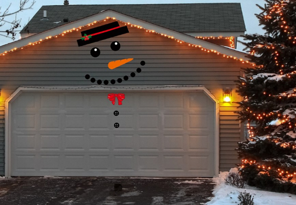 DIY Christmas Garage Door Snowman Decoration