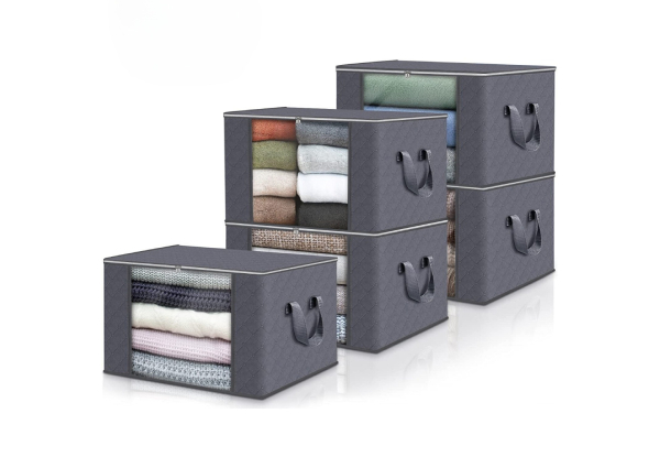 Three-Piece Clothes Storage Bag with Handles & Clear Window - Option for Five-Piece