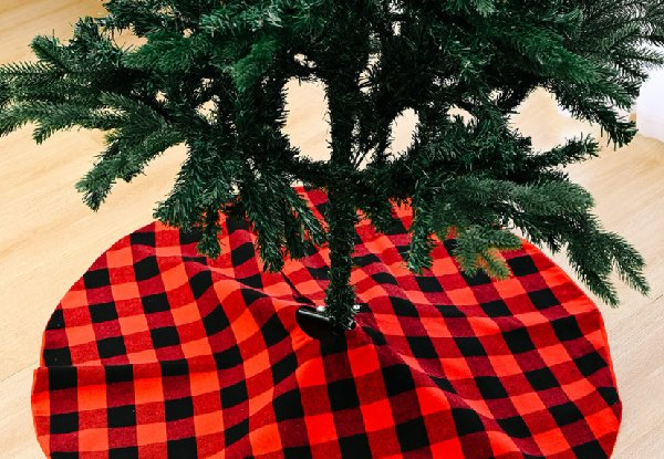 Red & Black Check Christmas Tree Skirt