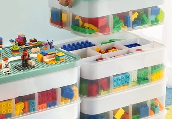 Three-Layers Stackable & Adjustable Building Blocks Box - Two Colours Available