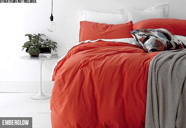 Queen Park Avenue European Vintage-Washed Duvet Cover Set - Eight Colours Available with Free Delivery