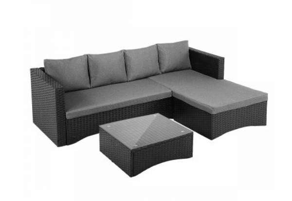 Rattan Furniture Three-Piece Corner Sofa Patio Set