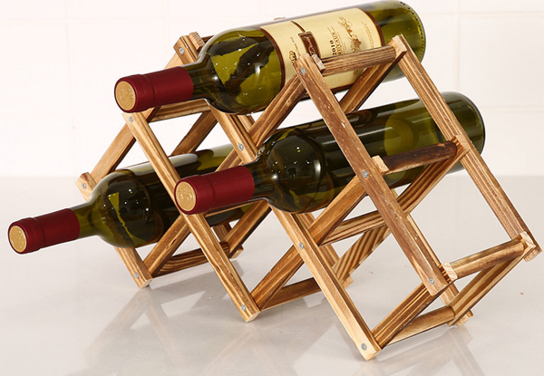 Foldable Wooden Wine Bottle Holder - Three Options Available