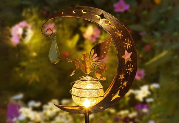 Outdoor Solar Moon & Fairy Garden Stake Light - Option for Two-Pack