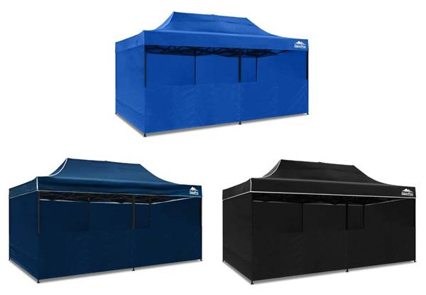 3 x 4.5m Gazebo with Side Walls - Three Colours Available