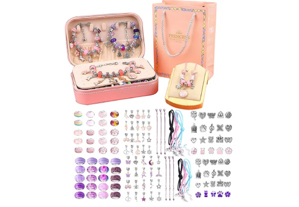 Kid's DIY Beaded Bracelet Making Kit with Jewelry Box - Two Colours Available