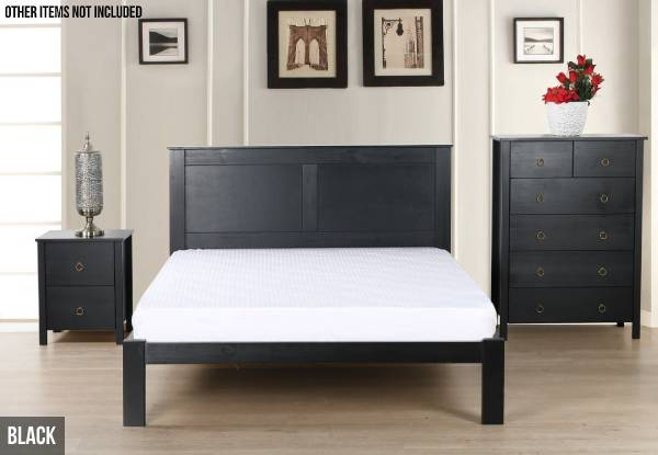 Metro Queen Pinewood Bed Frame - Two Colours Available